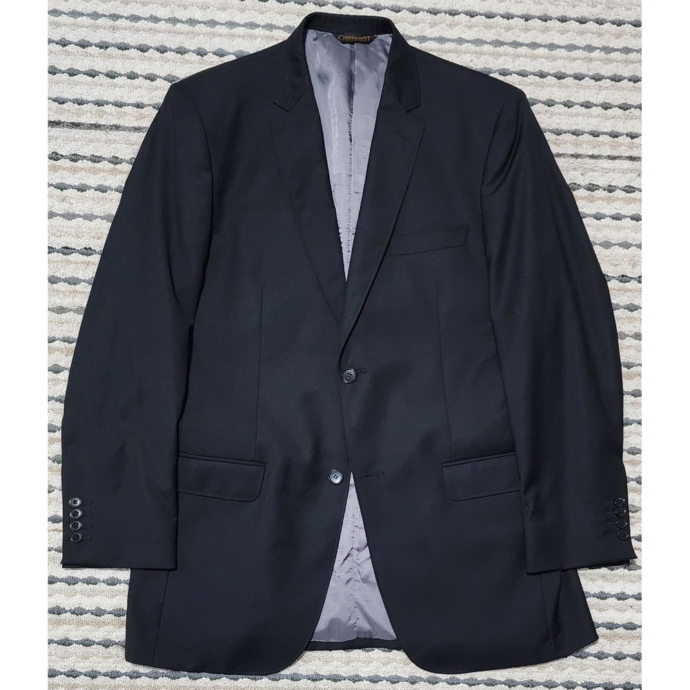 Vitale Barberis Canonico Men's Black Super 110s Wool Suit Jacket Blazer Size 48L